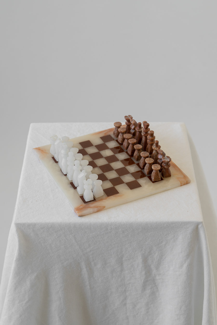 Small Marble and Alabaster Chess Set