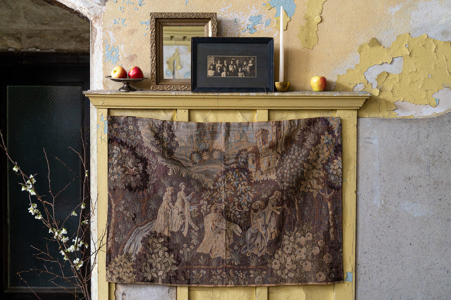 Antique French Woven Tapestry