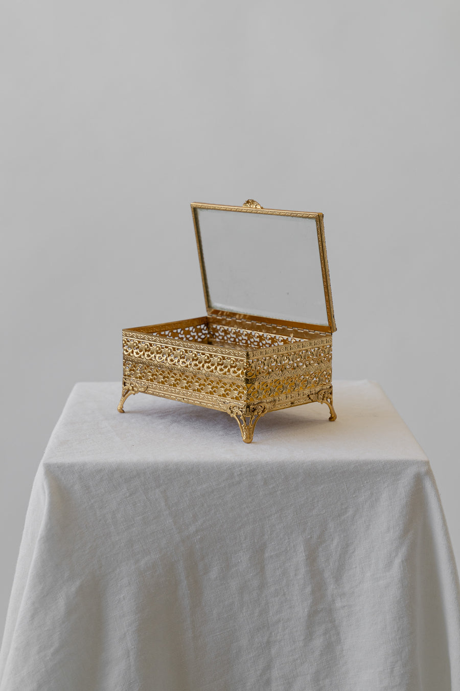 Antique Brass Jewelry Box