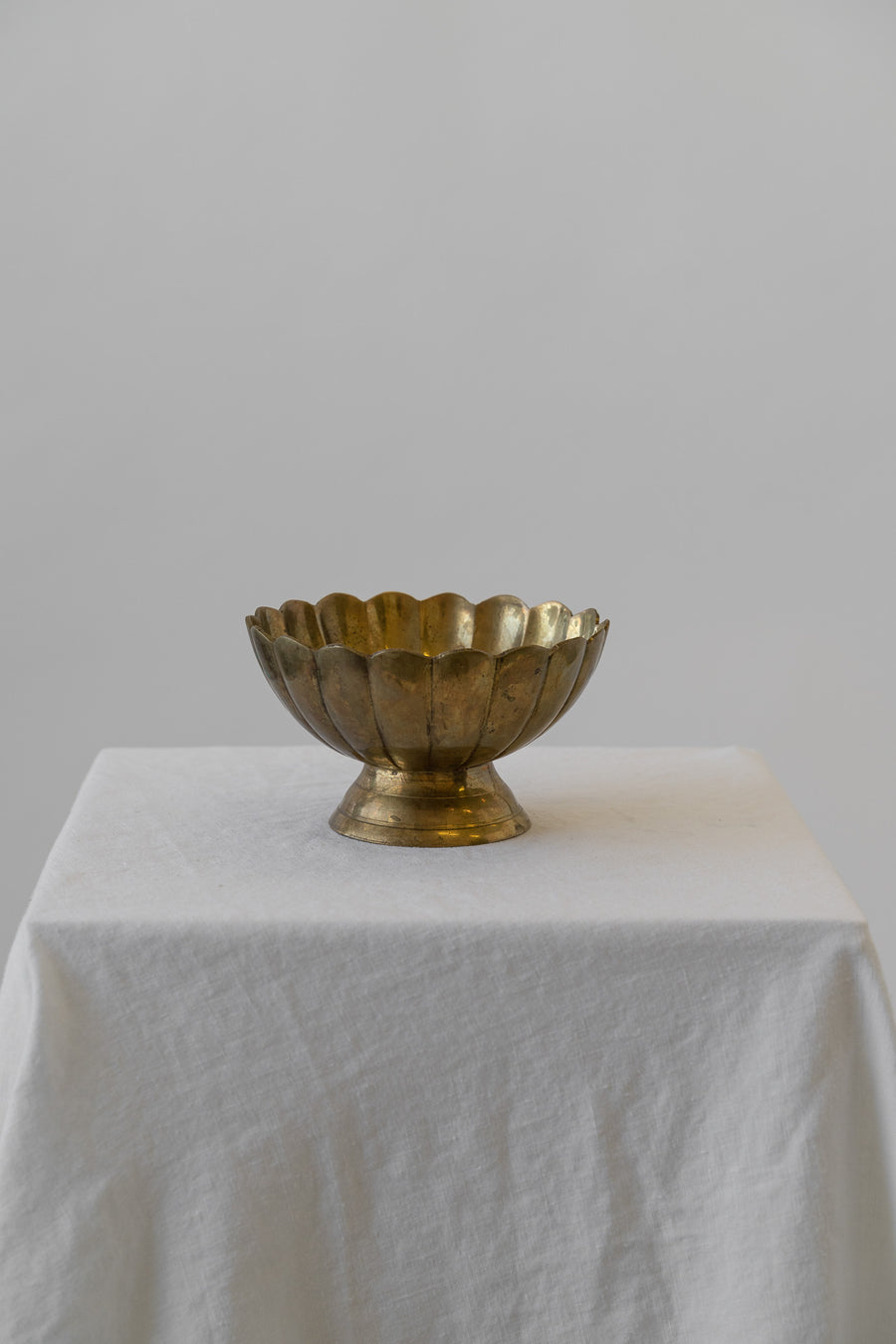 Antique Brass Scalloped Bowl