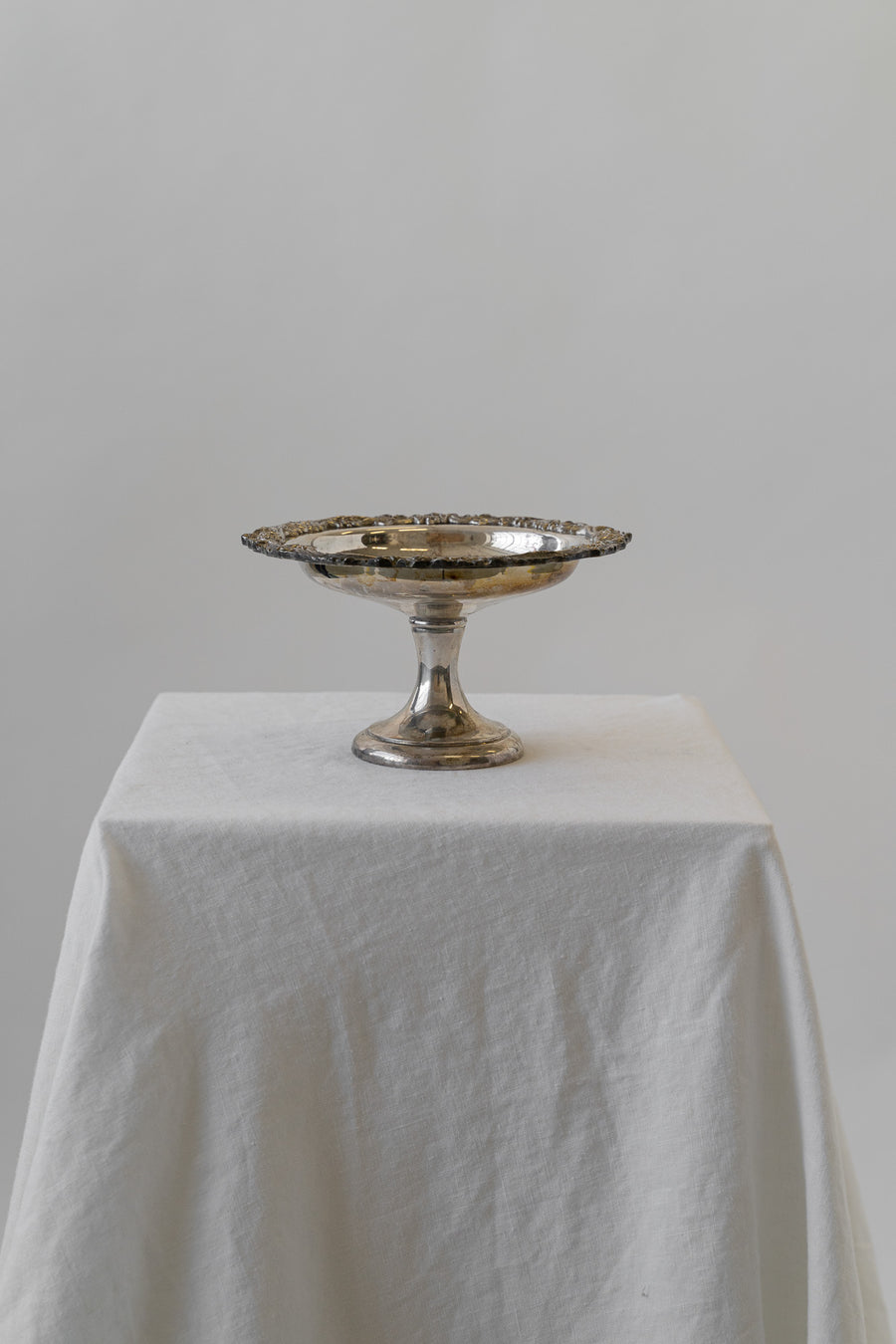 Antique Tall Silver Dish