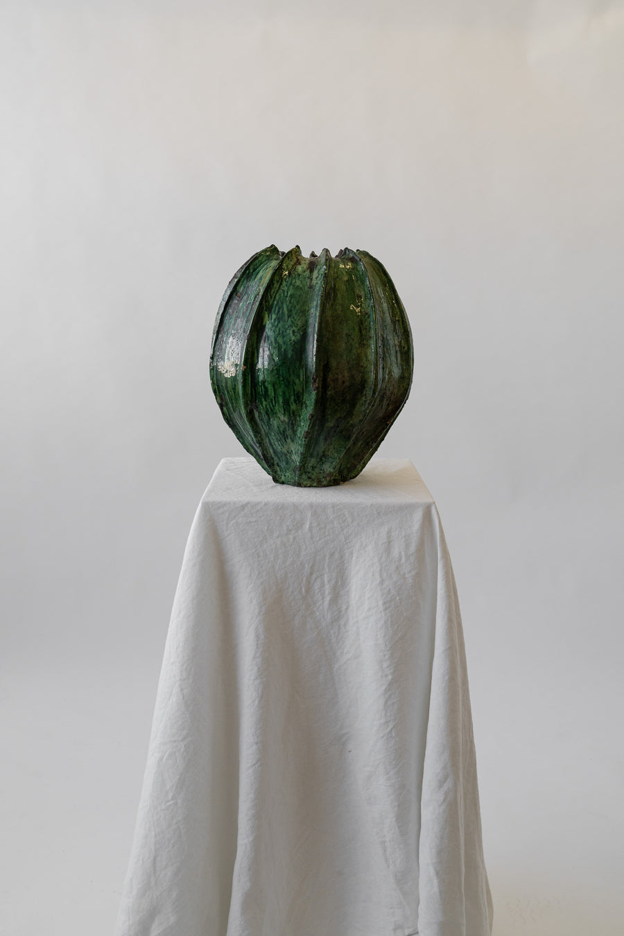 Glazed Green Organic Vase