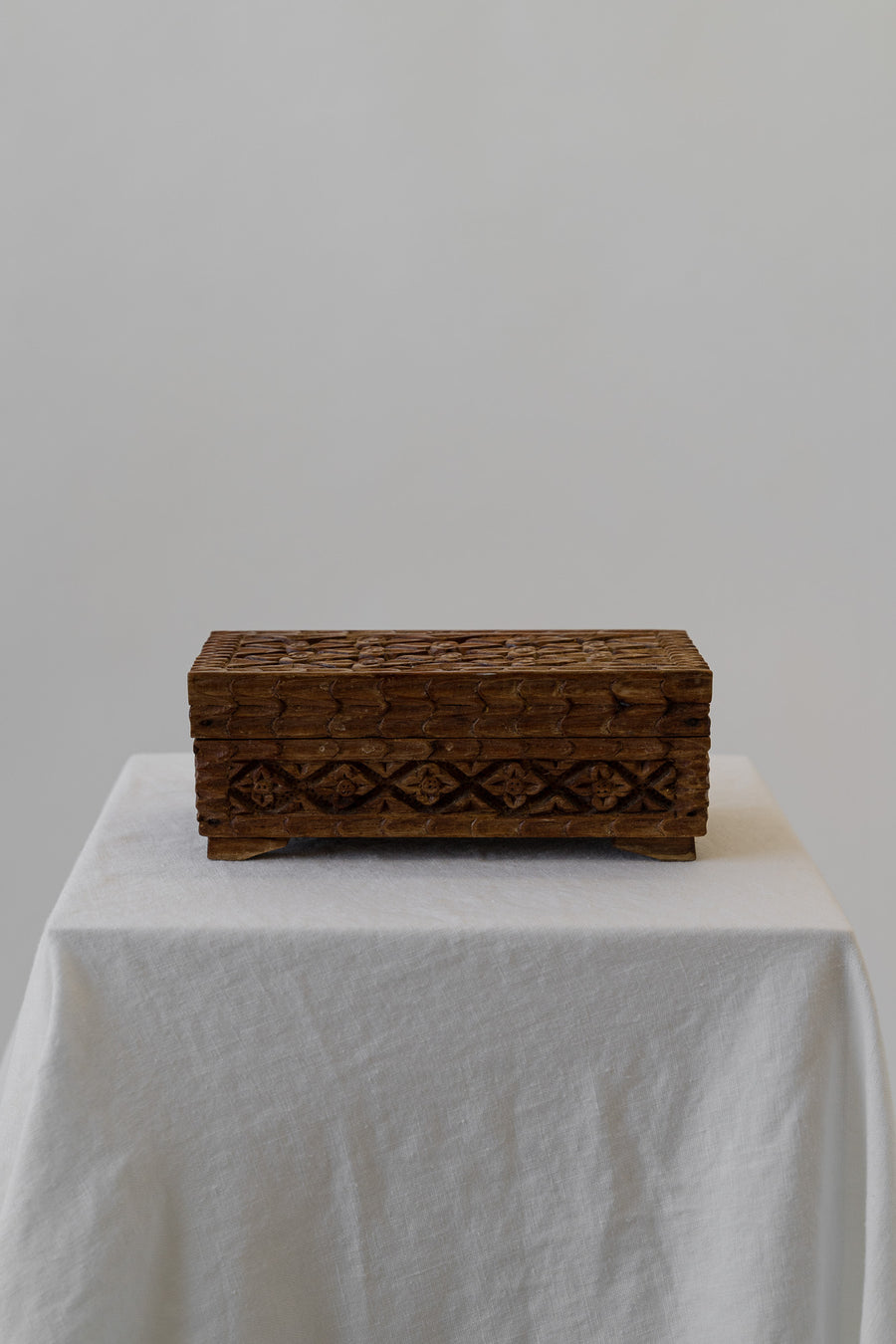 Hand Carved Wooden Box