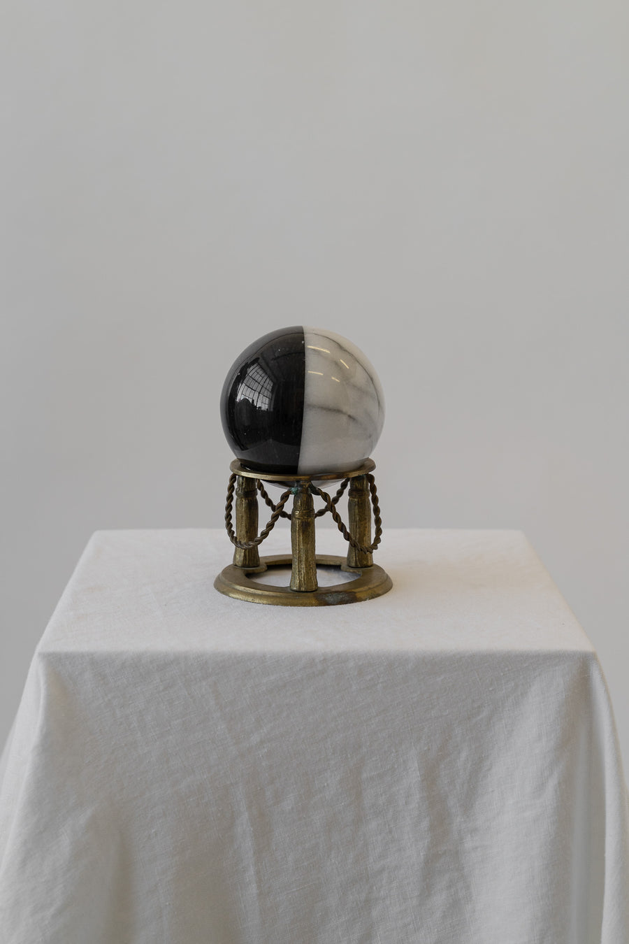 Marble Sphere with Brass Stand