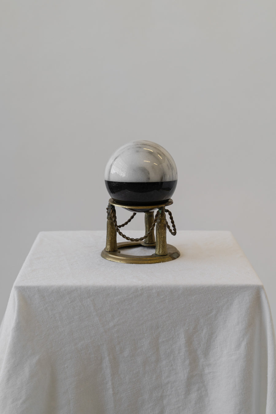 Marble Sphere with Brass Stand