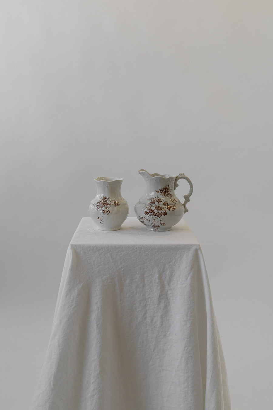 Pair of Toile Du Jouy Pitchers