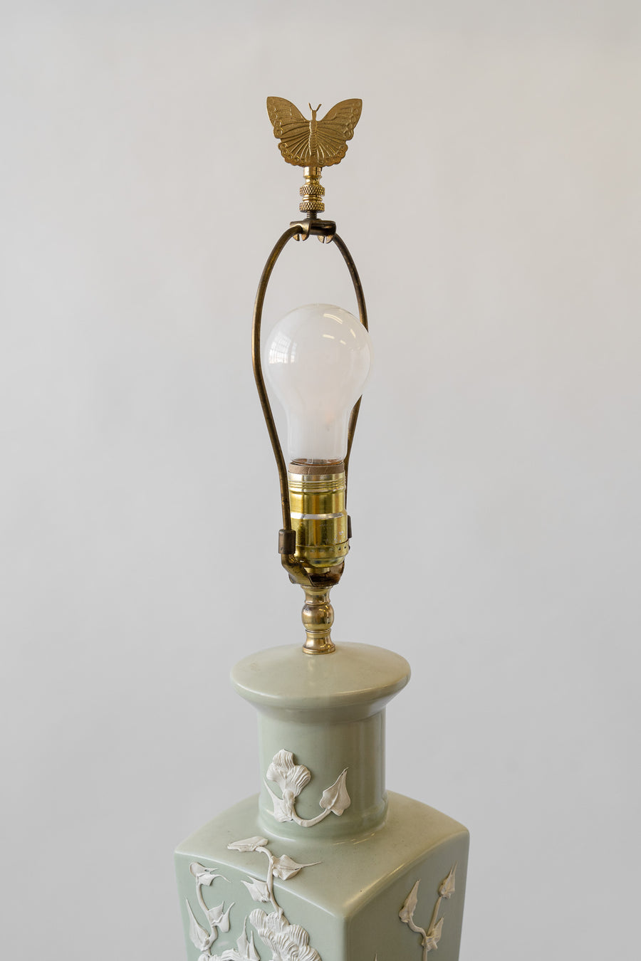 Porcelain Table Lamp with Fluted Shade
