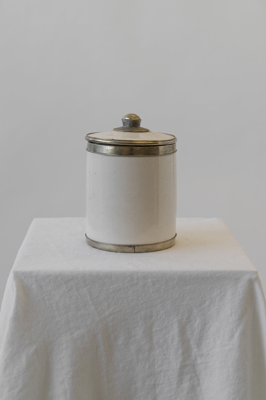 White Flat Top Canister